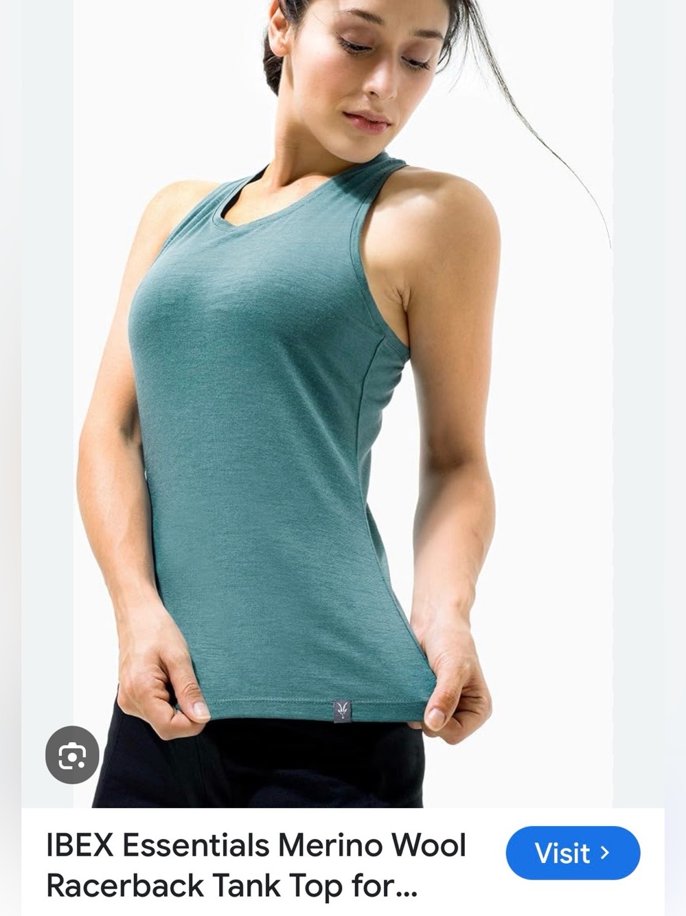 Ibex racerback tank top merino wool green heron teal turquoise women’s S NEW NWT - Picture 7 of 7